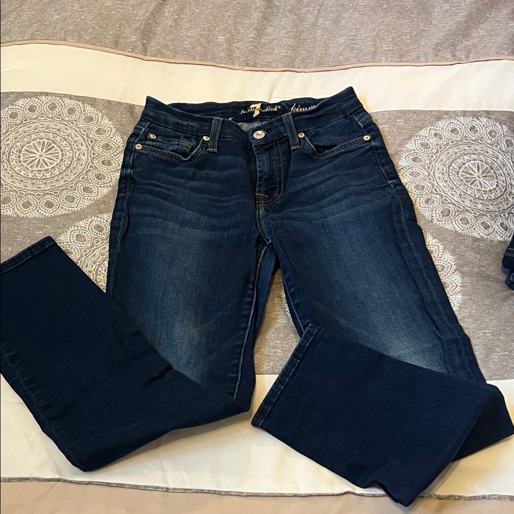 7 For All Mankind Dark Indigo Jimmie crop Jeans